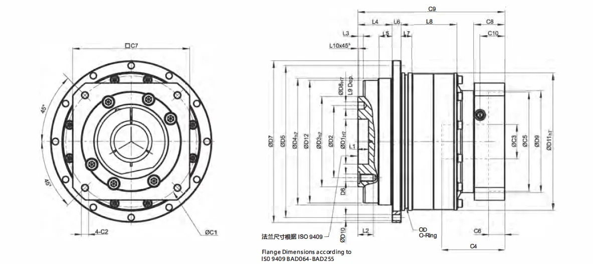 BAD Series High Precision High Speed Planetary Gearbox (Planetary Gear Reducer)