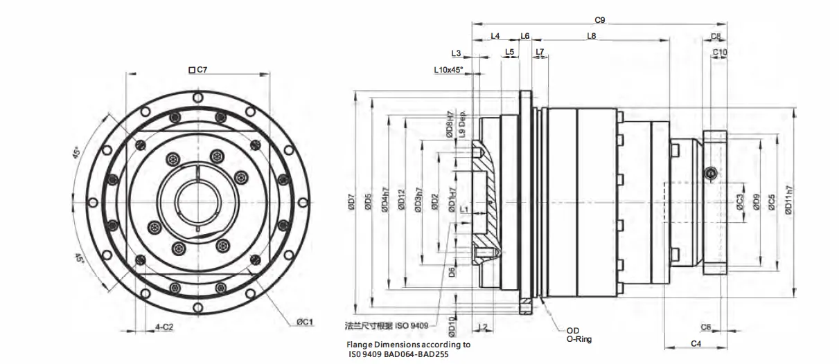 BAD Series High Precision High Speed Planetary Gearbox (Planetary Gear Reducer)