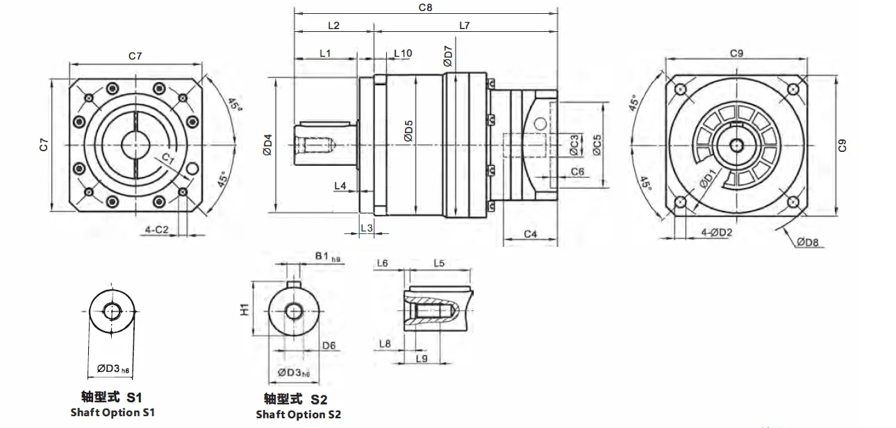 BAF Series High Efficiency High Precision Planetary Gearbox (Planetary Gear Reducer)