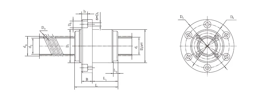 Ball Screw With DGF Inner Cycle End Housing