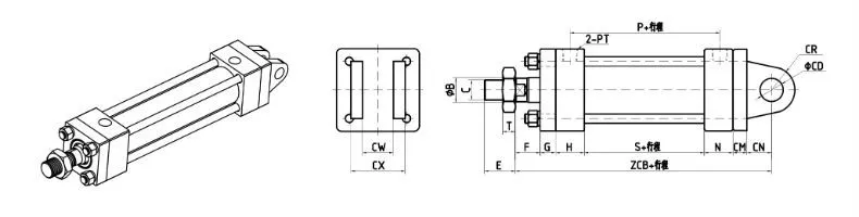 CB Type Binaural Type Heavy Rod Hydraulic Cylinder