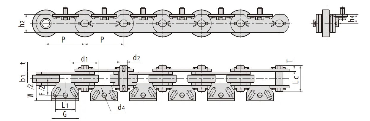 Bottle Washer Conveyor Chains for Glass Bottles Cleaning Production Line