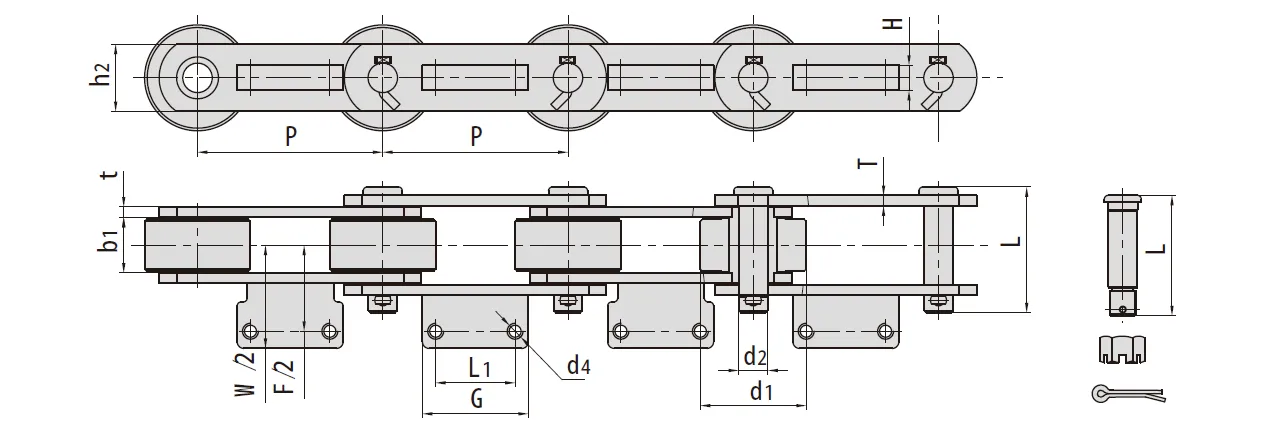 Bottle Washer Conveyor Chains for Glass Bottles Cleaning Production Line