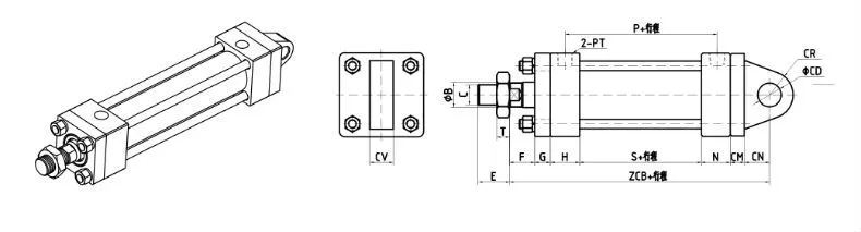 CA Monaural Type Heavy Rod Hydraulic Cylinder