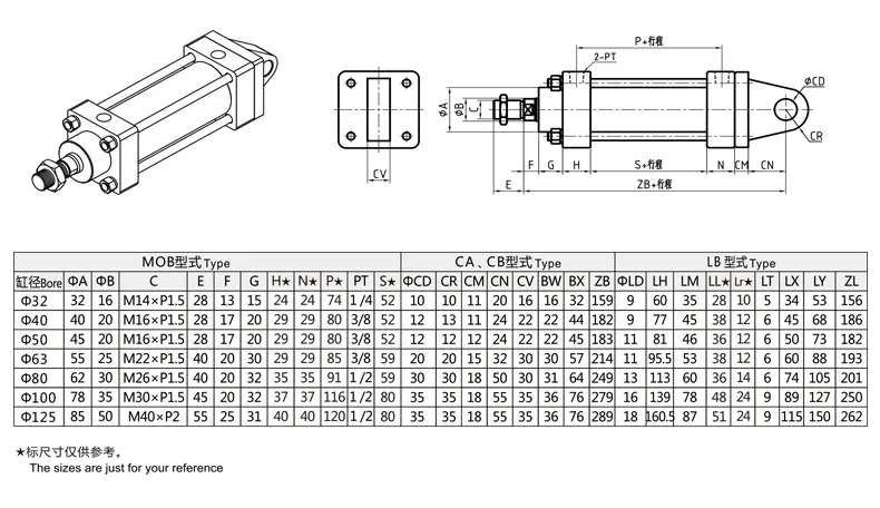 CA Monoaural Type Light Rod Hydraulic Cylinder
