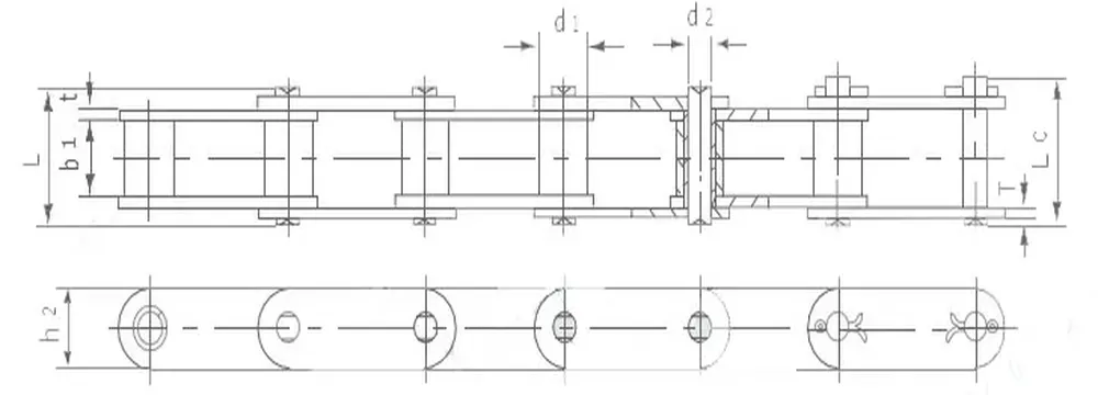 CA550 CA555 CA557 CA620 Roller Chain CA Type Steel Agricultural Chains