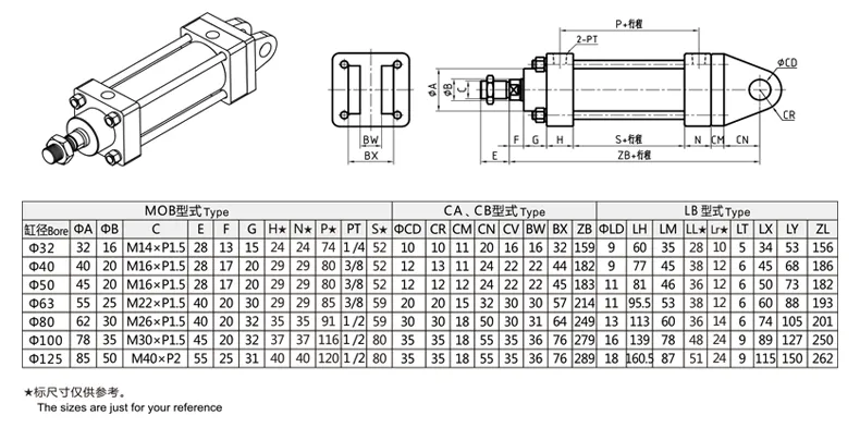 CB With Pin Light Rod Hydraulic Cylinder