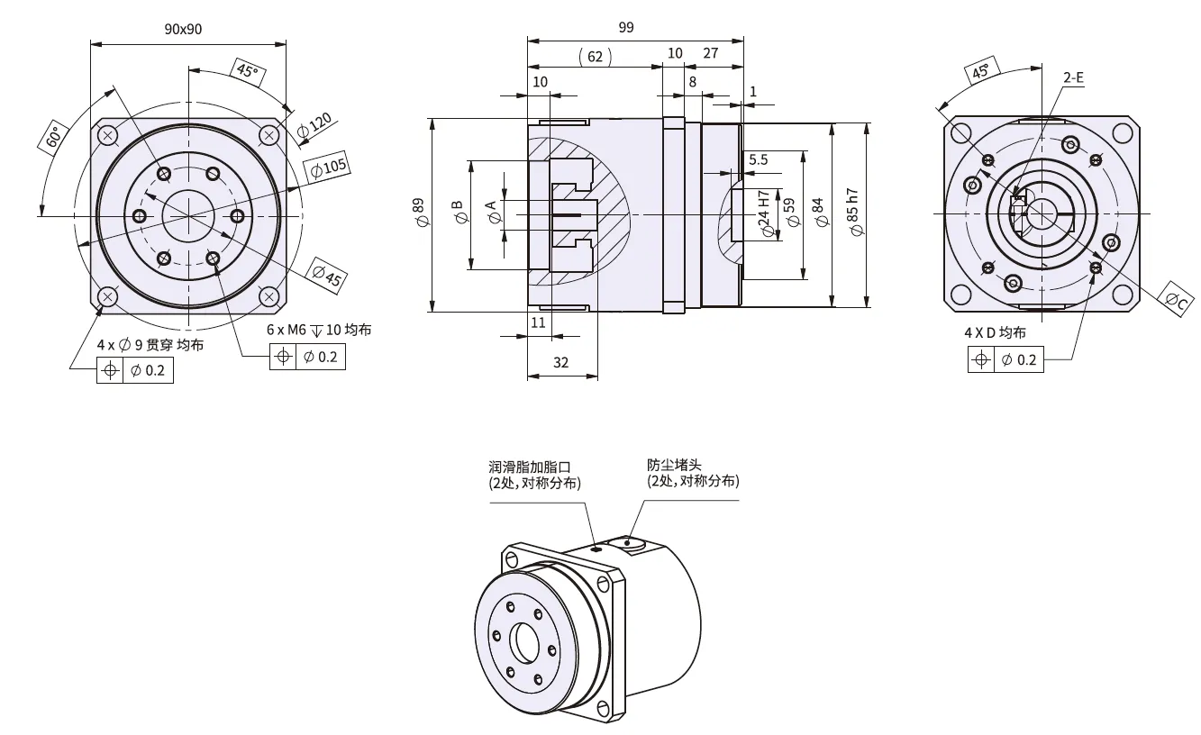 CF-GH Series Harmonic Drive (Strain Wave Gear Reducer)