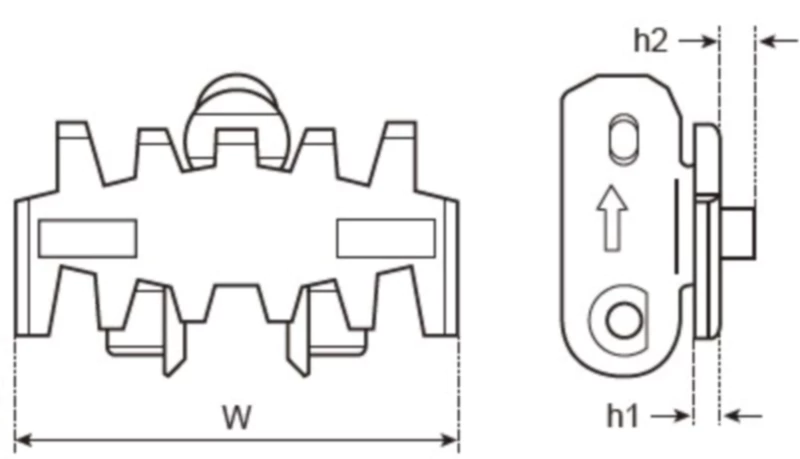 Plastic Flexible Chains Cleat Chain Type B Replacement Of System Plast N - L63CB