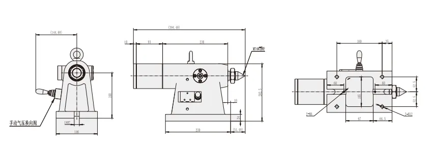 CNC Machine Rotary Table Pneumatic Brake Thimble Tailstock Machine Tools Accessories