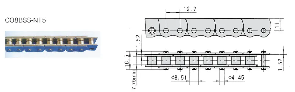 CO8BSS-N15 Stainless Steel Anti-bent Chain