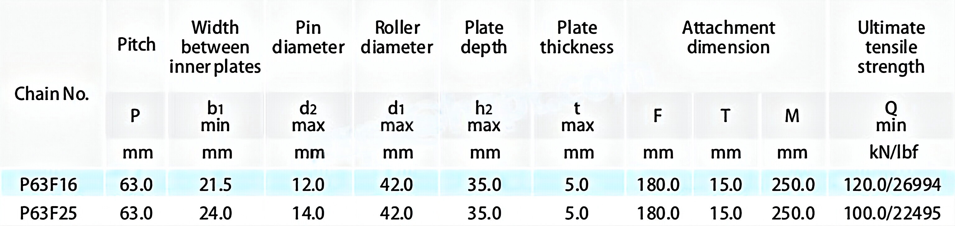 Conveyor Chains for Paper Mill P63F16 P63F25