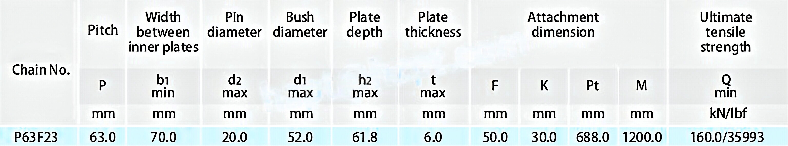 Conveyor Chains for Paper Mill P63F23