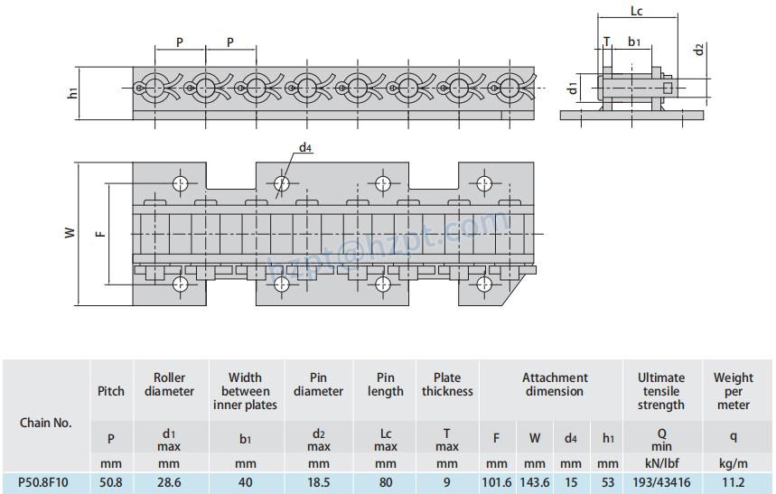 Conveyor Chains for Steel Mill P75F9 P50.8F10