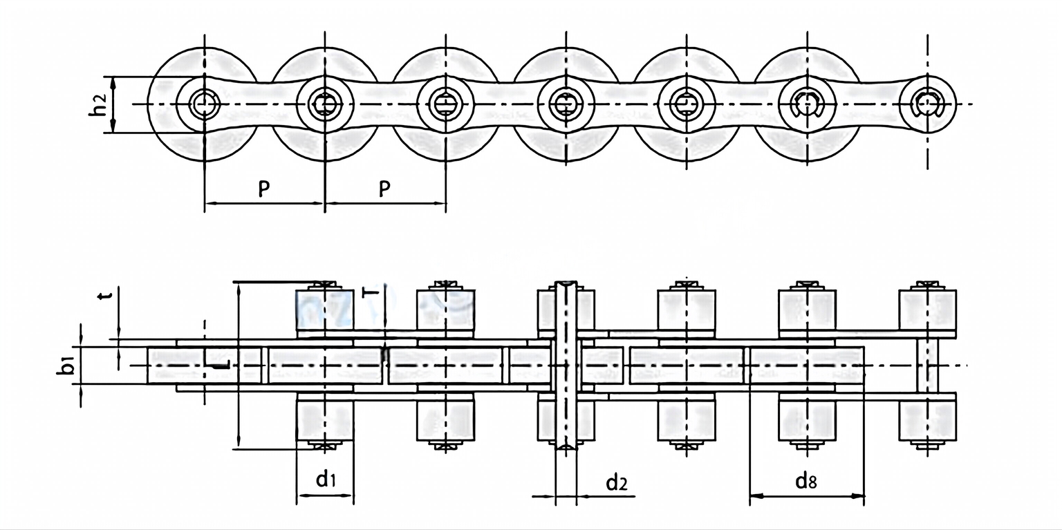 Conveyor Chains with Large Rollers 16BS-65-C24 208BS-35-C24 212BSF2
