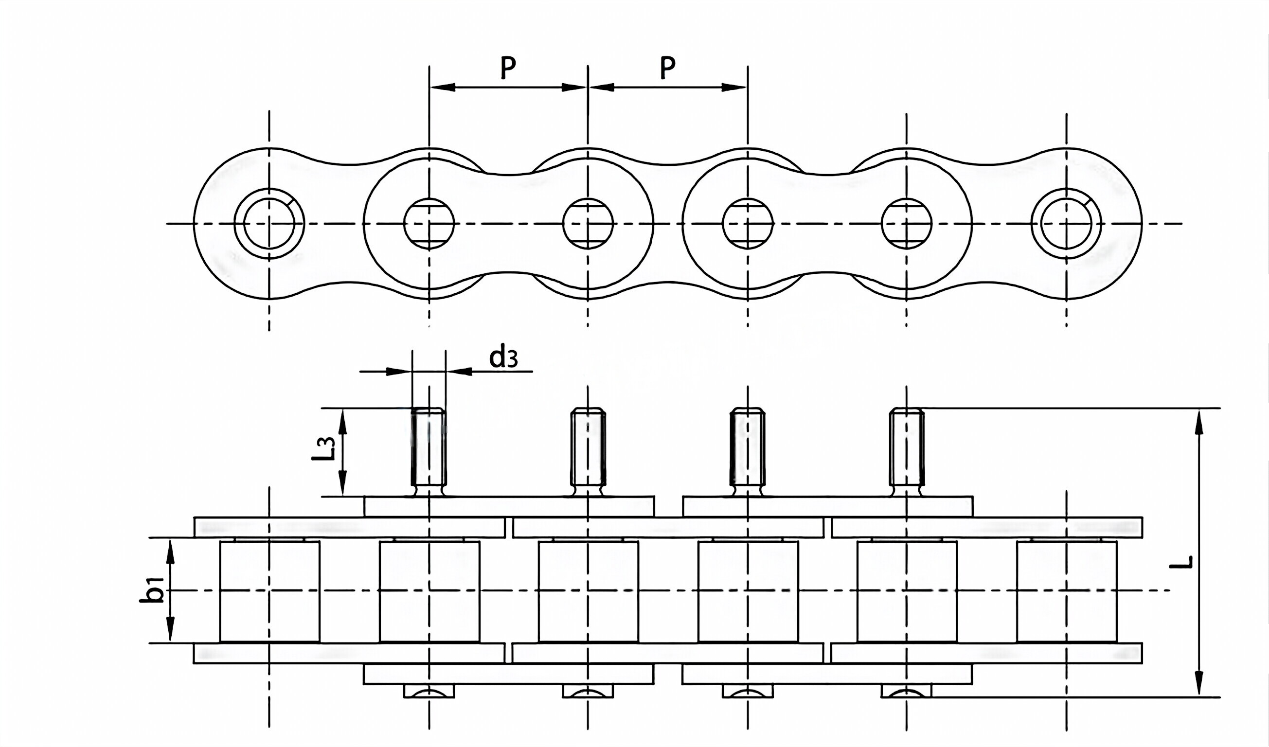 Conveyor Chains with Special Extended Pins 12AF19 12BF13 10B-D9 10B-D12 12B-D8