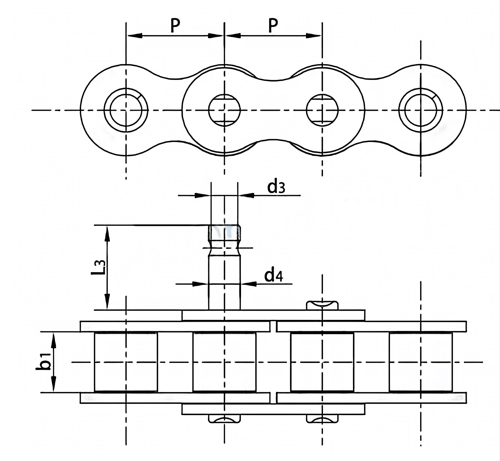 Conveyor Chains with Special Extended Pins 12AF19 12BF13 10B-D9 10B-D12 12B-D8