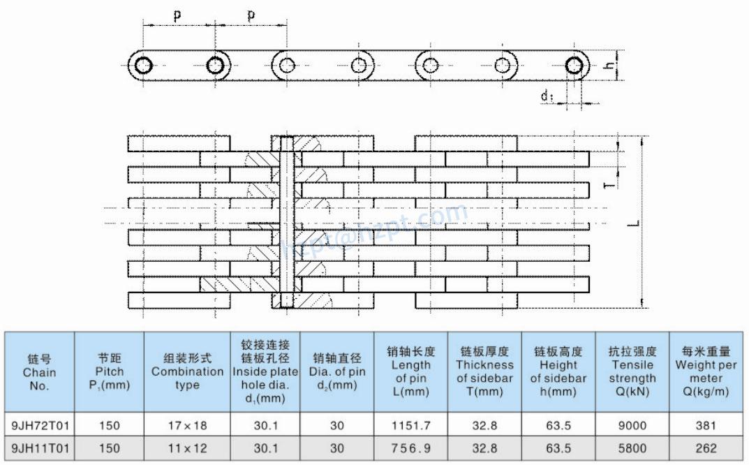 Conveyor Leaf Pin Chain 9JH72T01 9JH11T01