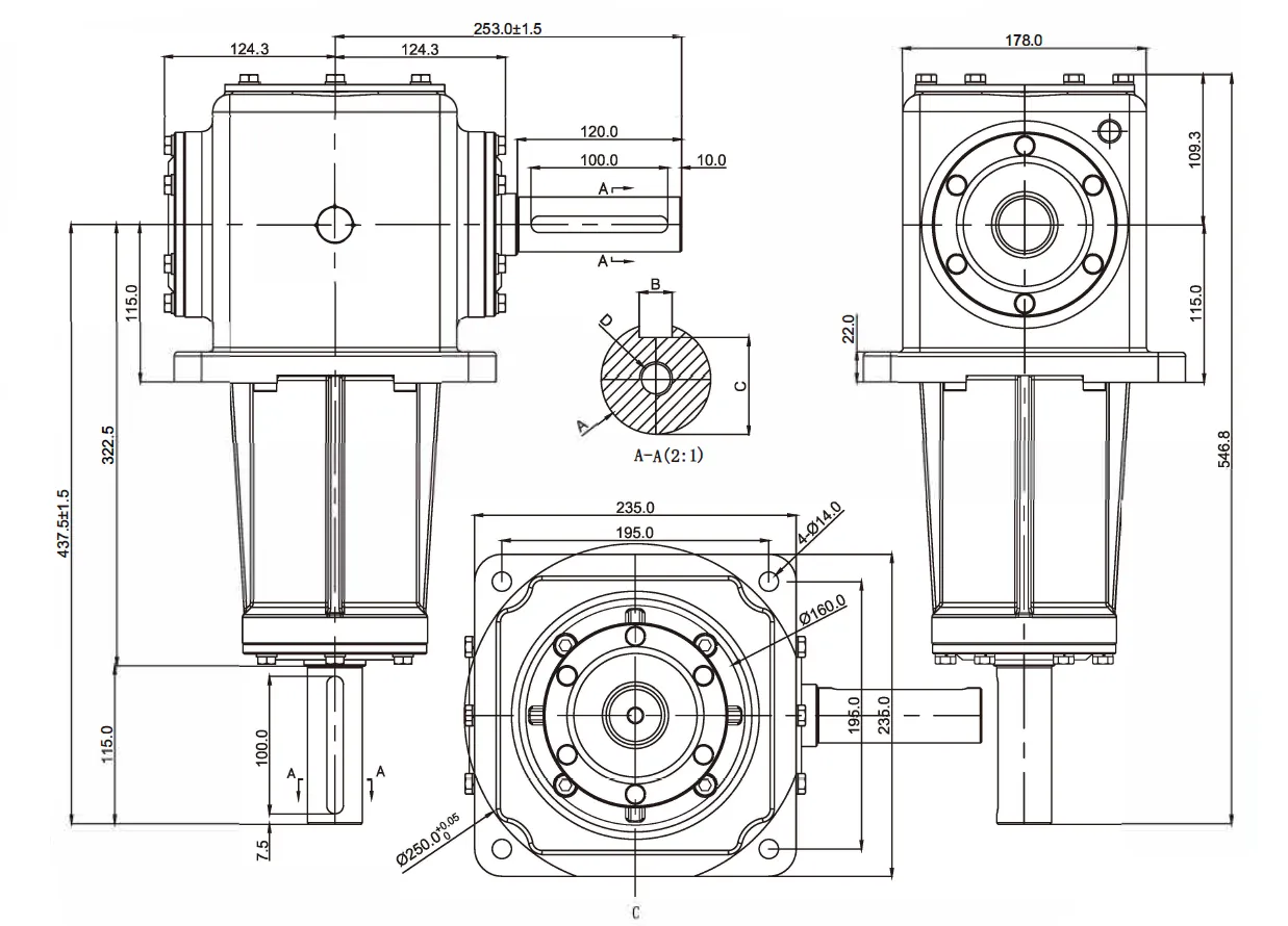 Double Disc Silage Machine Gearbox RDF-QZ115 for Silage Machines