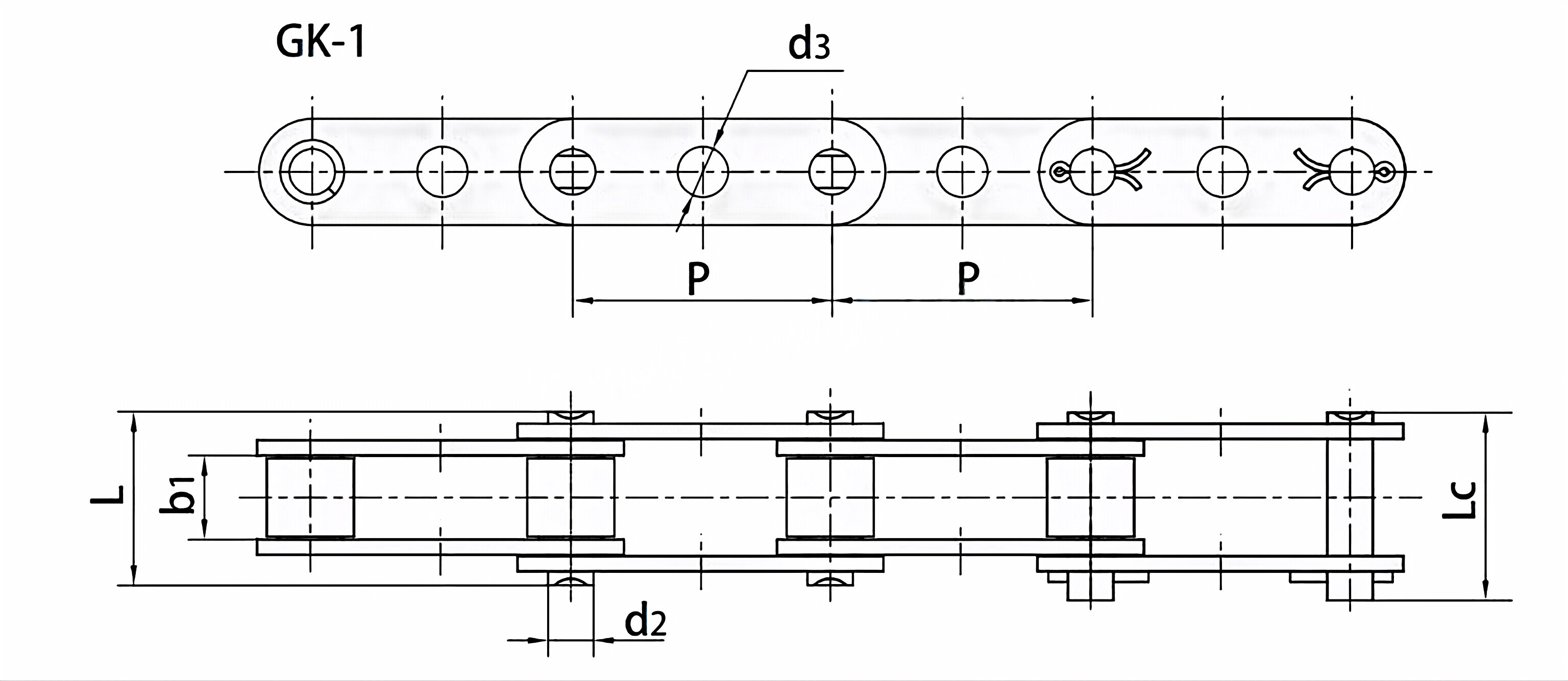 Double Pitch Conveyor Chain Special Attachments GK-1
