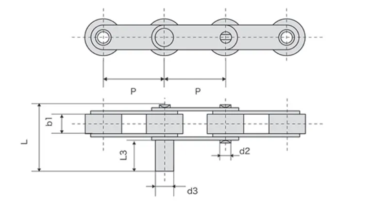 C210AF4SS Stainless Steel Double Pitch Conveyor Chain