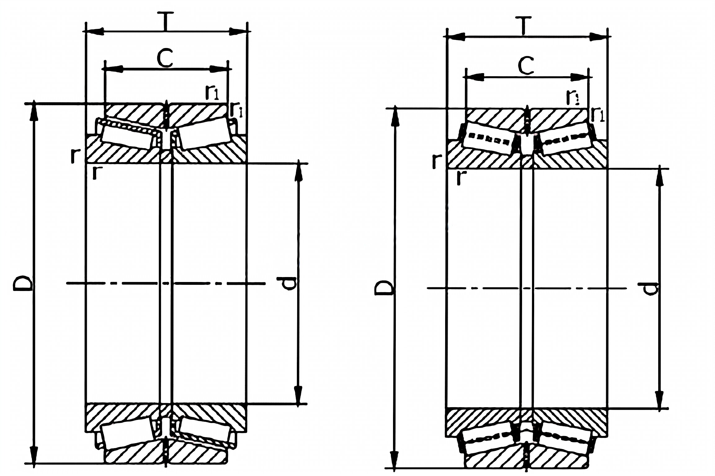 TDO Type Double-row Inch Size Tapered Roller Bearings
