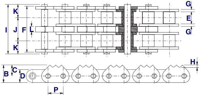 Sharp Top Roller Chain for Forestry and Timber Transportation
