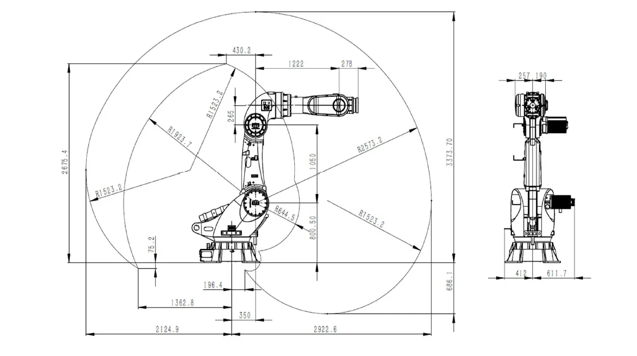 DR270-2.65 6-Axis Articulated Robotic Arm for Automation Cutting/Assembly/Handling/Marking/Grinding