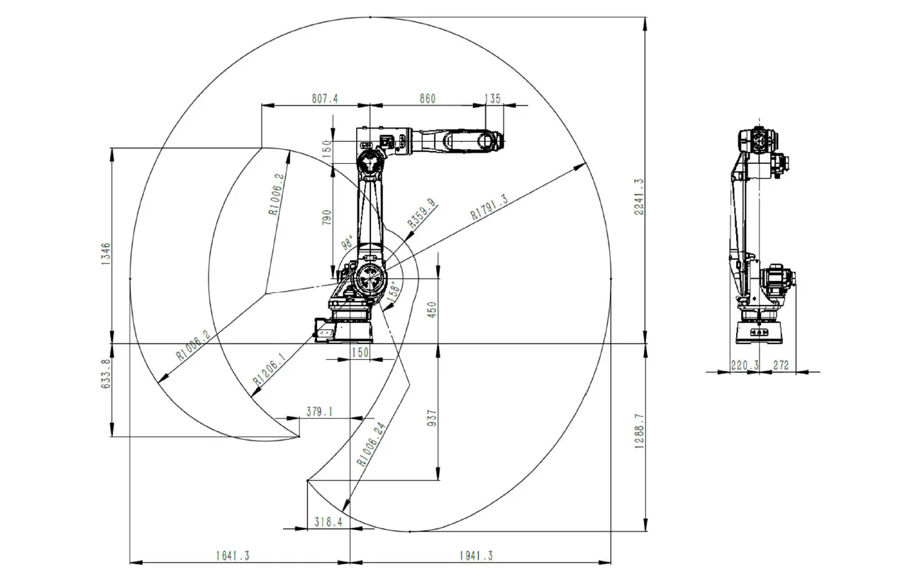 DR35-1.8 6-Axis Articulated Robotic Arm for Automation Cutting/Assembly/Handling/Marking/Grinding