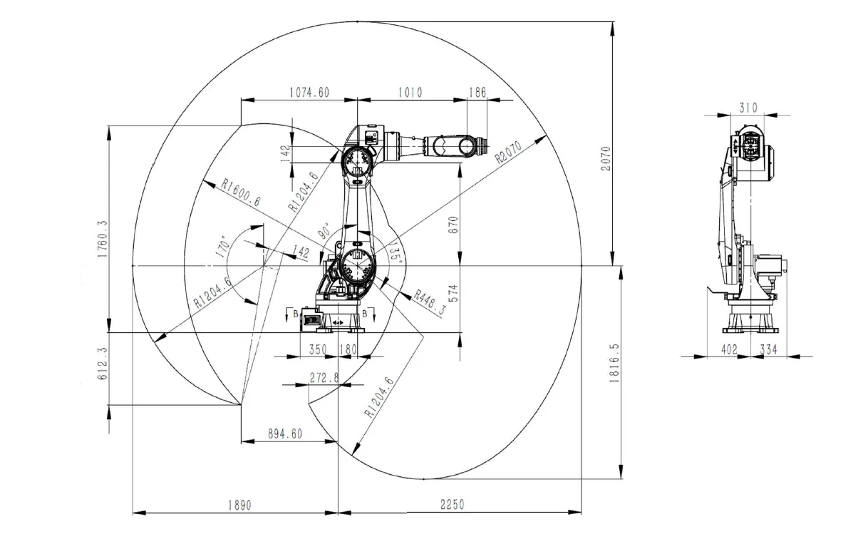 DR50A-2.25 6-Axis Articulated Robotic Arm for Automation Cutting/Assembly/Handling/Marking/Grinding