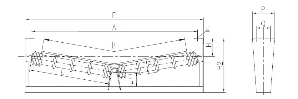 DTII Belt Conveyor V Type Comb Idler for Mining Machinery