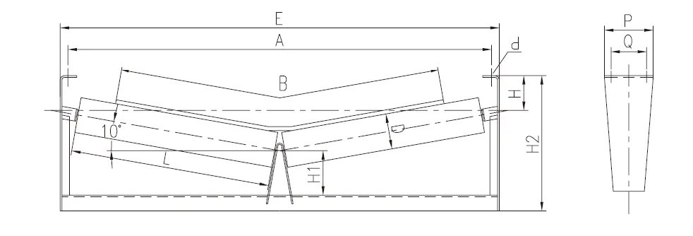 DTII Belt Conveyor V Type Idler for Mining Machinery