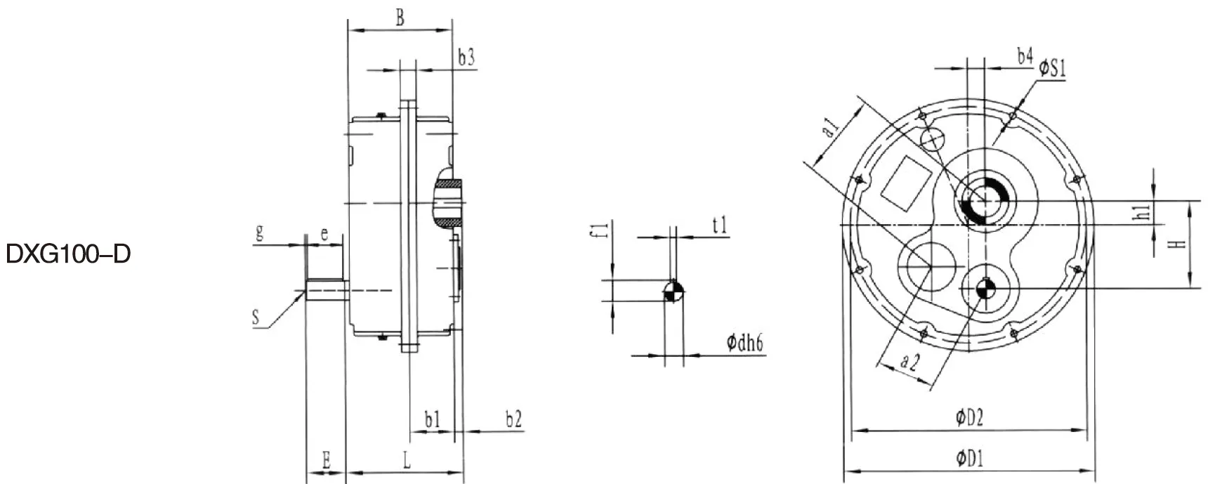 DXG100/DXG100 D Series Shaft Mounted Gearbox for Quarry and Mining Industry