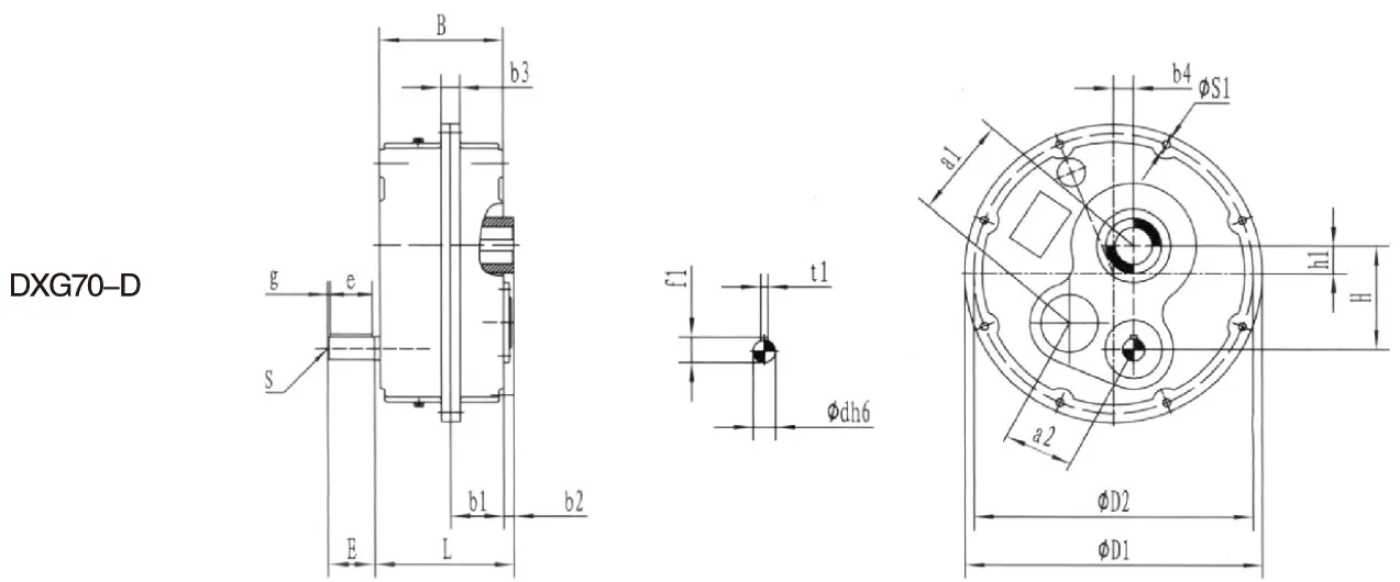 DXG70/DXG70 D Series Shaft Mounted Gearbox for Material Handling Industry