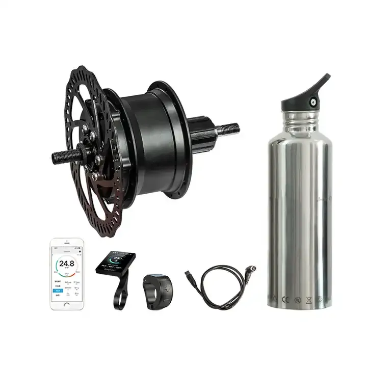 Silver Rear Hub Motor Electric Bicycle Conversion Kit DIY Motor Set