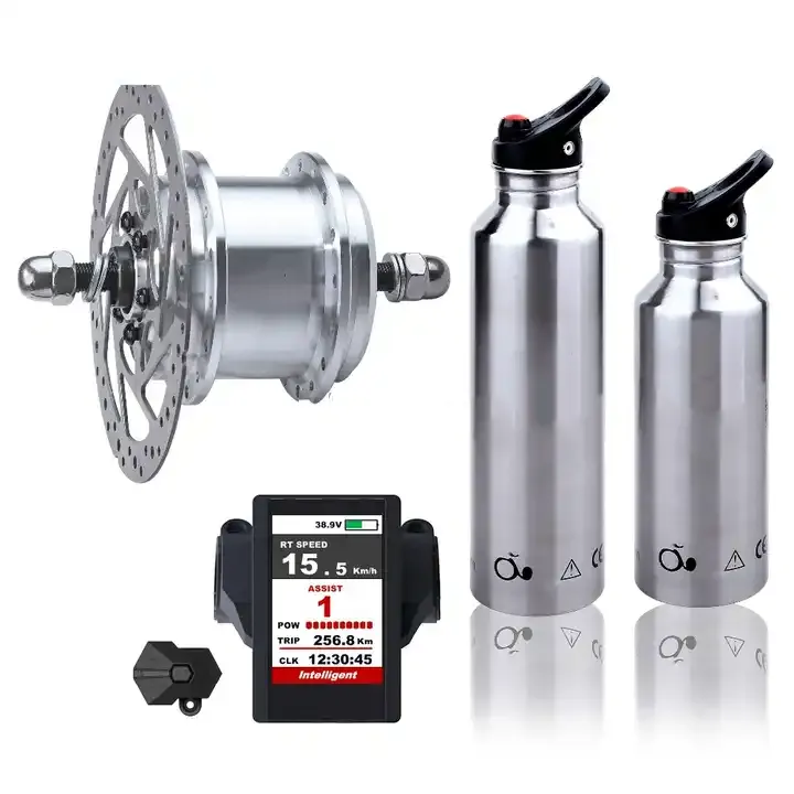 Silver Rear Hub Motor Electric Bicycle Conversion Kit DIY Motor Set