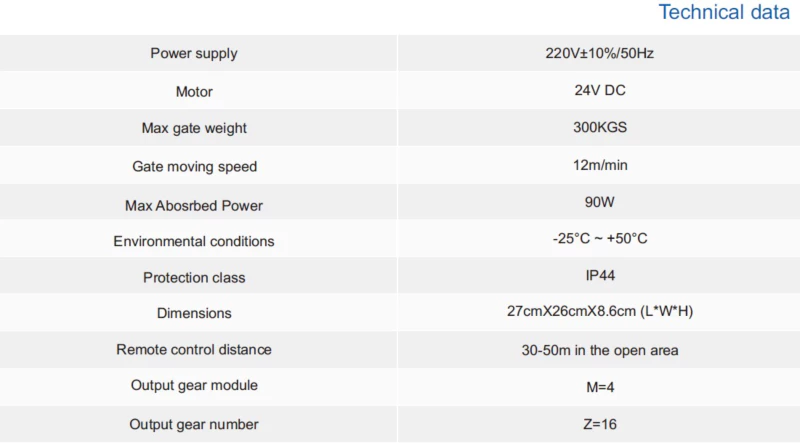 E024 sliding gate motor automatic sliding gate opener for 300kg