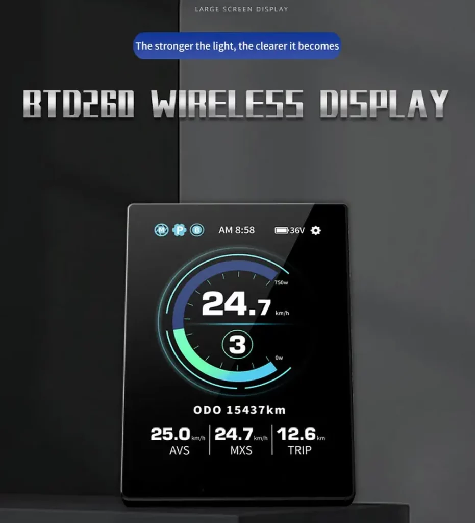 BTD260 E Bike Display Screen Electric Bike Led Wireless Display