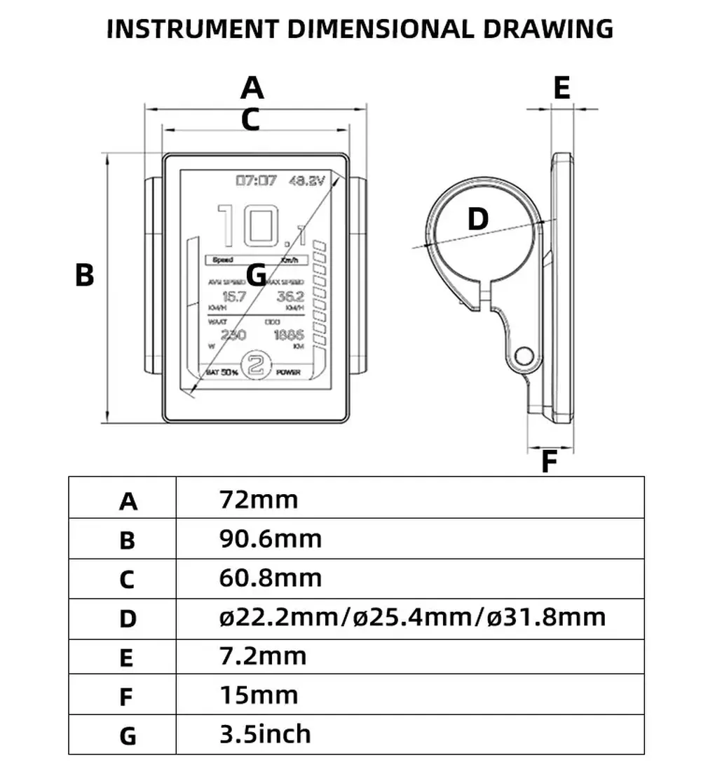 BTD260 E Bike Display Screen Electric Bike Led Wireless Display