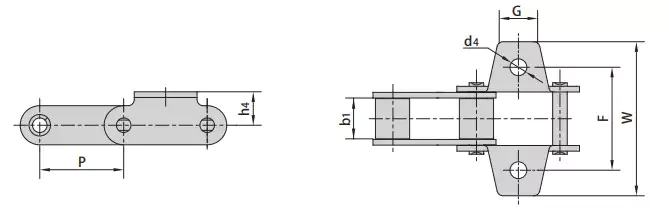 C type Steel Agricultural Chains CA550F2 CA550K1F1 CA550K1F2 CA550K25 CA557K1 CA550VK1