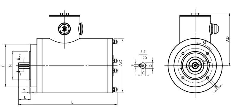 IEC B14 Face Mounted Stainless Steel Motor -TENV