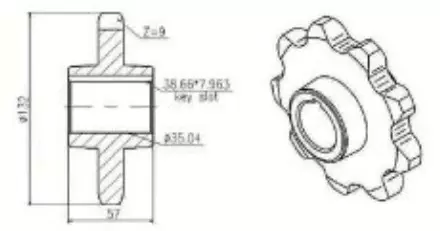 143960A1 Sprocket For Case-IH Combine Clean Grain Elevator