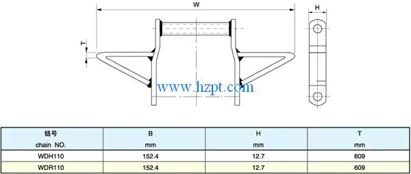 Narrow Series Offset Sidebar Welded Chain and Attachment