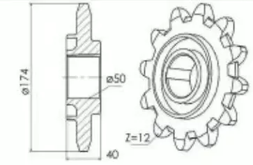 199497C1/176278C2 Driven Sprocket For Case-IH Corn Head