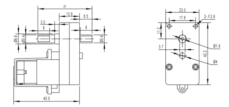 Plastic Gearbox Motor TGP02D-A130 For Toy Robot Remote Control Toy Cars