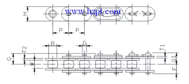 ISO "B"  Straight Link Plate Chain 06B 08BF 10BF 12BF 16BF 20BF 24BF