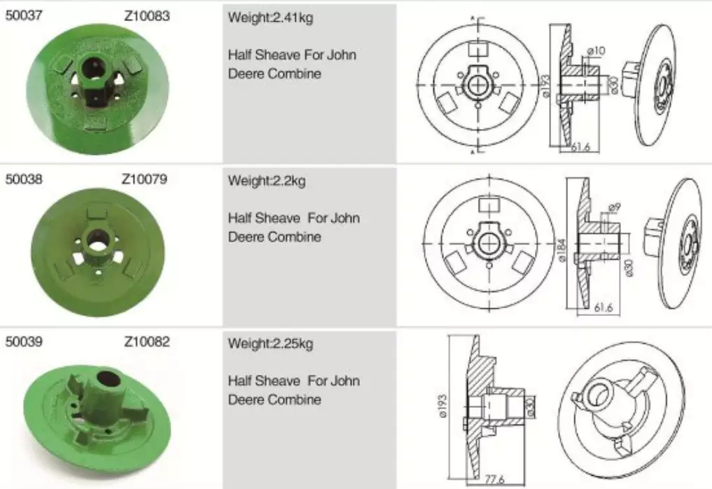 Z10083/Z10079/Z10082 Half Sheave For John Deere Combine