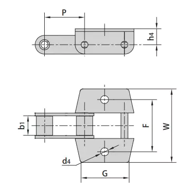 C Type Steel Agricultural Chain Attachments CA550K1F4 CA550VK1F3 CA550K1F6 CA550K18 CA620A1F1 CA620WK1F1