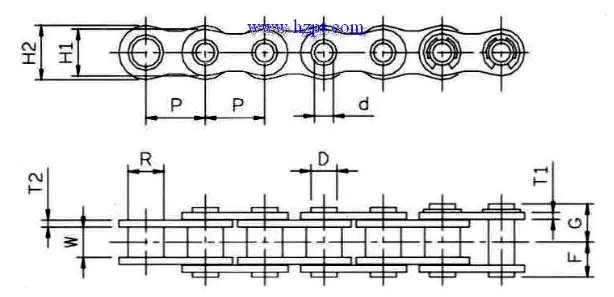 Hollow Pin Chain 40HP 50HP 60HP 80HP 08BHP