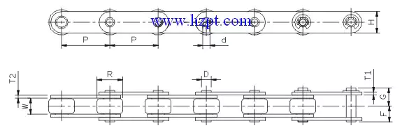 Double Pitch Hollow Pin Chain C2040HP C2050HP C2060HP C2080HP C2042HP C2052HP C2062HP C2082HP A2040HP A2050HP